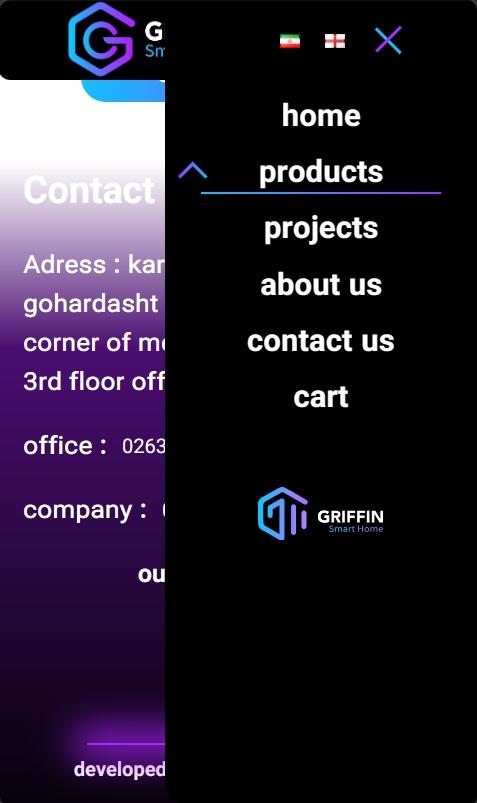 Griffin BMS Website Development Project | menus | Mahan-Tech project