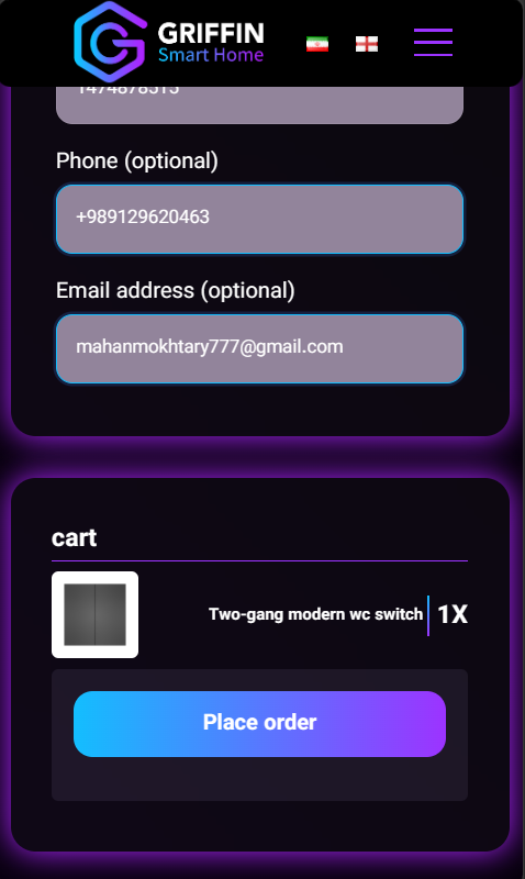 Griffin BMS Website Development Project | checkout | Mahan-Tech project