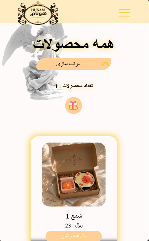 طراحی سایت hoonam-arts برگه فروشگاه | محصولات | چروژه ماهان تک