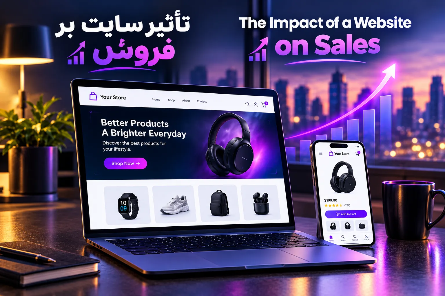 تاثیر سایت بر فروش | وبلاگ ماهان تک
